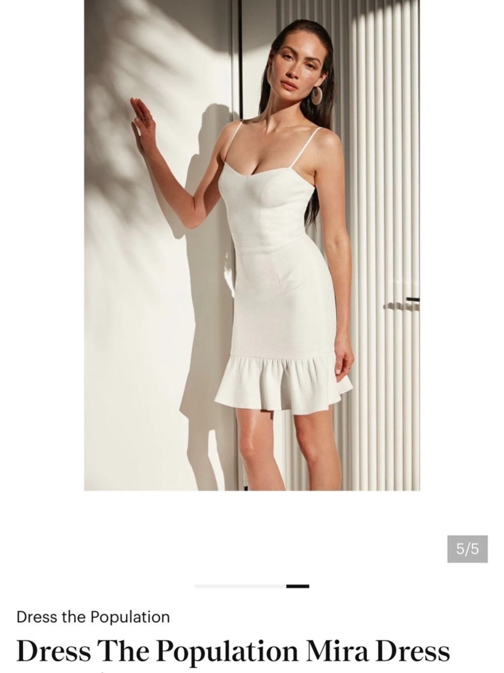 Dress the Population Mira Mini White Ruffle Dress